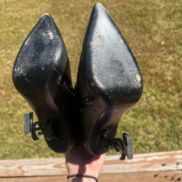 Black Designer Heeled Boots - Picture 3 of 4